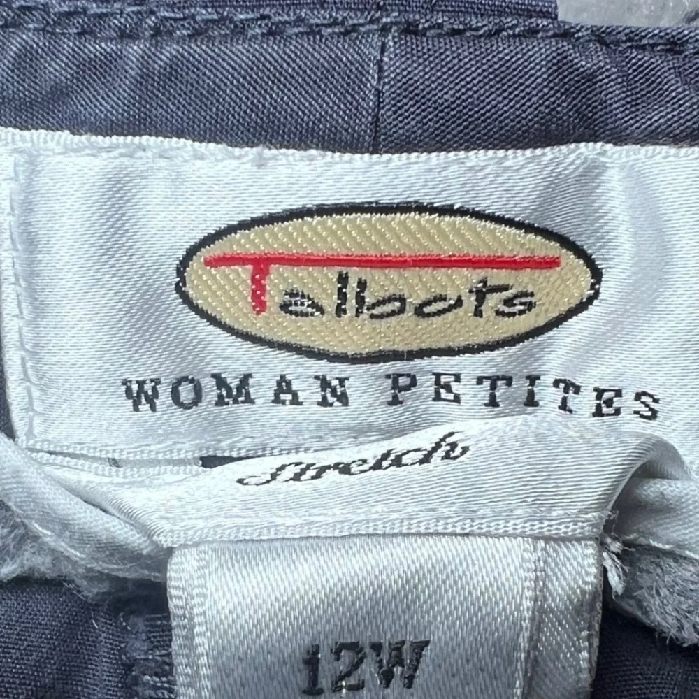 Talbots Womens Size 12W Petites Stretch Capri Pants Blue Casual‎ Rolled Cuffs